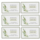 水彩オリーブ枝透明製品ラベル シール (正面)