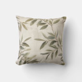 水彩オリーブ素朴の枝 クッション (正面)