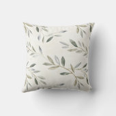 水彩オリーブ素朴の枝 クッション (裏面)
