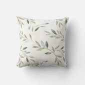 水彩オリーブ素朴の枝 クッション (正面)