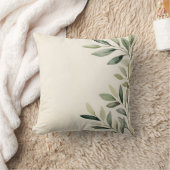 水彩オリーブ素朴の枝 クッション (ブランケット)