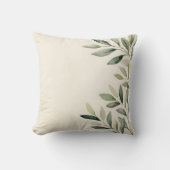 水彩オリーブ素朴の枝 クッション (正面)