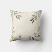 水彩オリーブ素朴の枝 クッション (裏面)