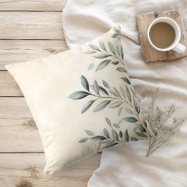 水彩オリーブ素朴の枝 クッション