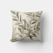 水彩オリーブ素朴の枝 クッション (正面)