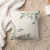 水彩オリーブ素朴の枝 クッション (ブランケット)