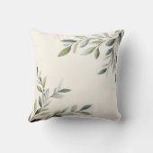 水彩オリーブ素朴の枝 クッション (裏面)