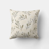 水彩オリーブ素朴の枝 クッション (裏面)