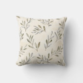 水彩オリーブ素朴の枝 クッション (正面)