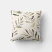 水彩オリーブ素朴の枝 クッション (正面)