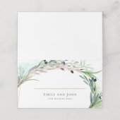 水彩オリーブ縁ど葉 プレイスカード (外部開封)