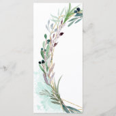 水彩オリーブ葉の幾何学模様結婚枠 メニュー (裏面)