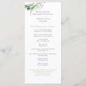 水彩オリーブ葉縁ど結婚の プログラム (裏面)