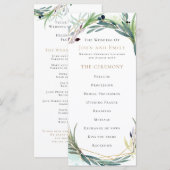 水彩オリーブ葉縁ど結婚の プログラム (正面/裏面)
