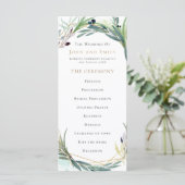 水彩オリーブ葉縁ど結婚の プログラム (スタンド正面)