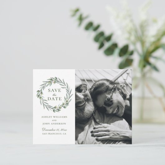 水彩オリーブ。日エレガントイタリアン付の保存 ポストカード (スタンド正面)