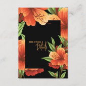 水彩オレンかわいらしジフローラ結婚の詳細 エンクロージャーカード (正面)