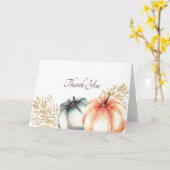 水彩オレンジかぼちゃセイジゴールド感謝 カード (黄色い花)