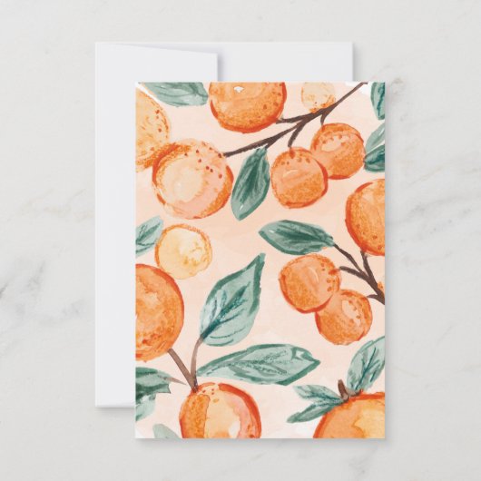 水彩オレンジかわいこちゃんサンキューカード サンキューカード (裏面)