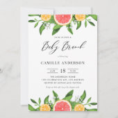 水彩オレンジとグレープフルーツのベイビーブランシュ 招待状 (正面)