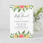 水彩オレンジとグレープフルーツのベイビーブランシュ 招待状 (スタンド正面)