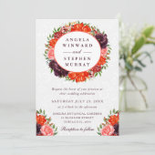 水彩オレンジとブラウンリース結婚ズ 招待状 (スタンド正面)