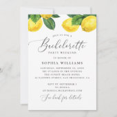 水彩オレンジとレモンの花嫁おさらいパーティー週末 招待状 (正面)