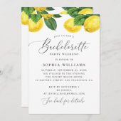 水彩オレンジとレモンの花嫁おさらいパーティー週末 招待状 (正面/裏面)