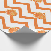 水彩オレンジと白色パターン ラッピングペーパー (角)