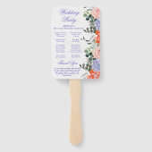 水彩オレンジと紫の花結婚の ハンドファン (裏面)