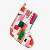 水彩オレンジとbの継ぎ目のない模様 スモールクリスマスストッキング (正面 (吊り時))