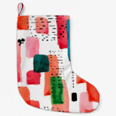 水彩オレンジとbの継ぎ目のない模様 スモールクリスマスストッキング (正面)