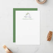 水彩オレンジのカボチャ　パーソナライズステーショナリー ノートカード (正面/裏面インサイチュ)