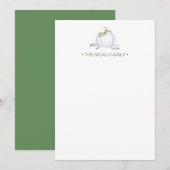 水彩オレンジのカボチャ　パーソナライズステーショナリー ノートカード (正面/裏面)