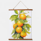 水彩オレンジのタペストリーのスクロールアート 吊り下げ型タペストリー (正面)