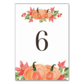 水彩オレンジのトンネルとカエルのスワッグ テーブル6 テーブルナンバー (裏面)