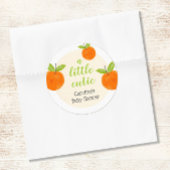 水彩オレンジのベイビーシャワー ラウンドシール