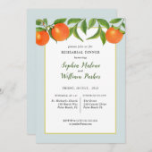 水彩オレンジのリハーサルディナー招待状 招待状 (正面/裏面)