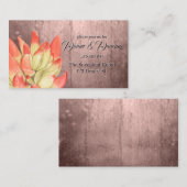 水彩オレンジの先端がついた華やかな桃色の受付 エンクロージャーカード (正面/裏面)