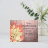 水彩オレンジの先端のついた華やかな桃色の受付 エンクロージャーカード (スタンド正面)