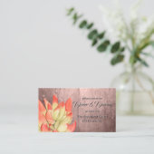水彩オレンジの先端のついた華やかな桃色の受付 エンクロージャーカード (スタンド正面)
