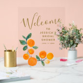 水彩オレンジの果物 ラスティック ブライダル シャワー アクリルサイン (ウェディング)