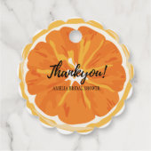 水彩オレンジの柑橘類の果物 ブライダルシャワー フェイバータグ (裏面)
