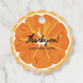 水彩オレンジの柑橘類の花 ブライダルシャワー フェイバータグ (正面)