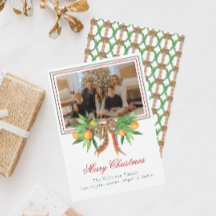 水彩オレンジの格子柄ボーガーランド写真