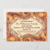 水彩オレンジの秋の家族会のグリーティングカード シーズンカード (正面)