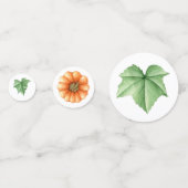 水彩オレンジの秋の葉 コンフェッティ (正面)