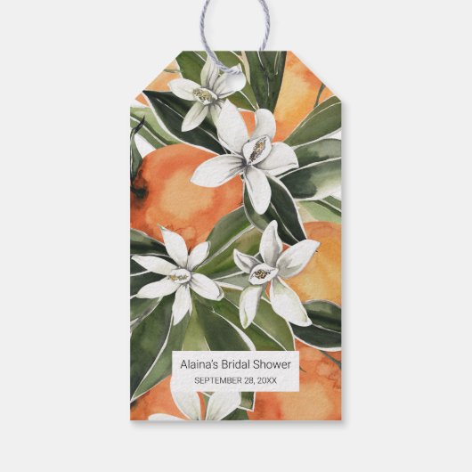 水彩オレンジの花ありがとう ギフトタグ (裏面)