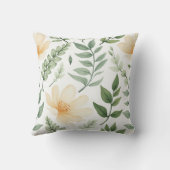 水彩オレンジの花柄 クッション (裏面)