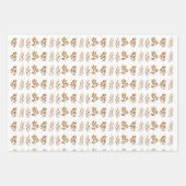 水彩オレンジの花 フラワーリーフ ボヘミア  ラッピングペーパーシート (正面3)